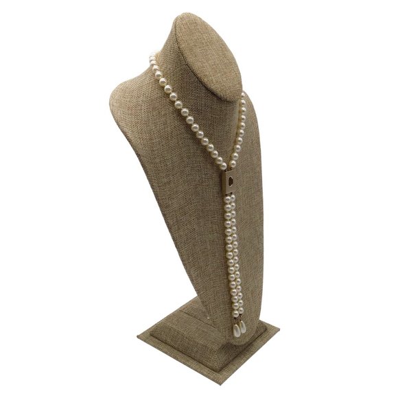 Chanel Cream 2017 Drop Pendant Pearl String Necklace - Picture 2 of 8